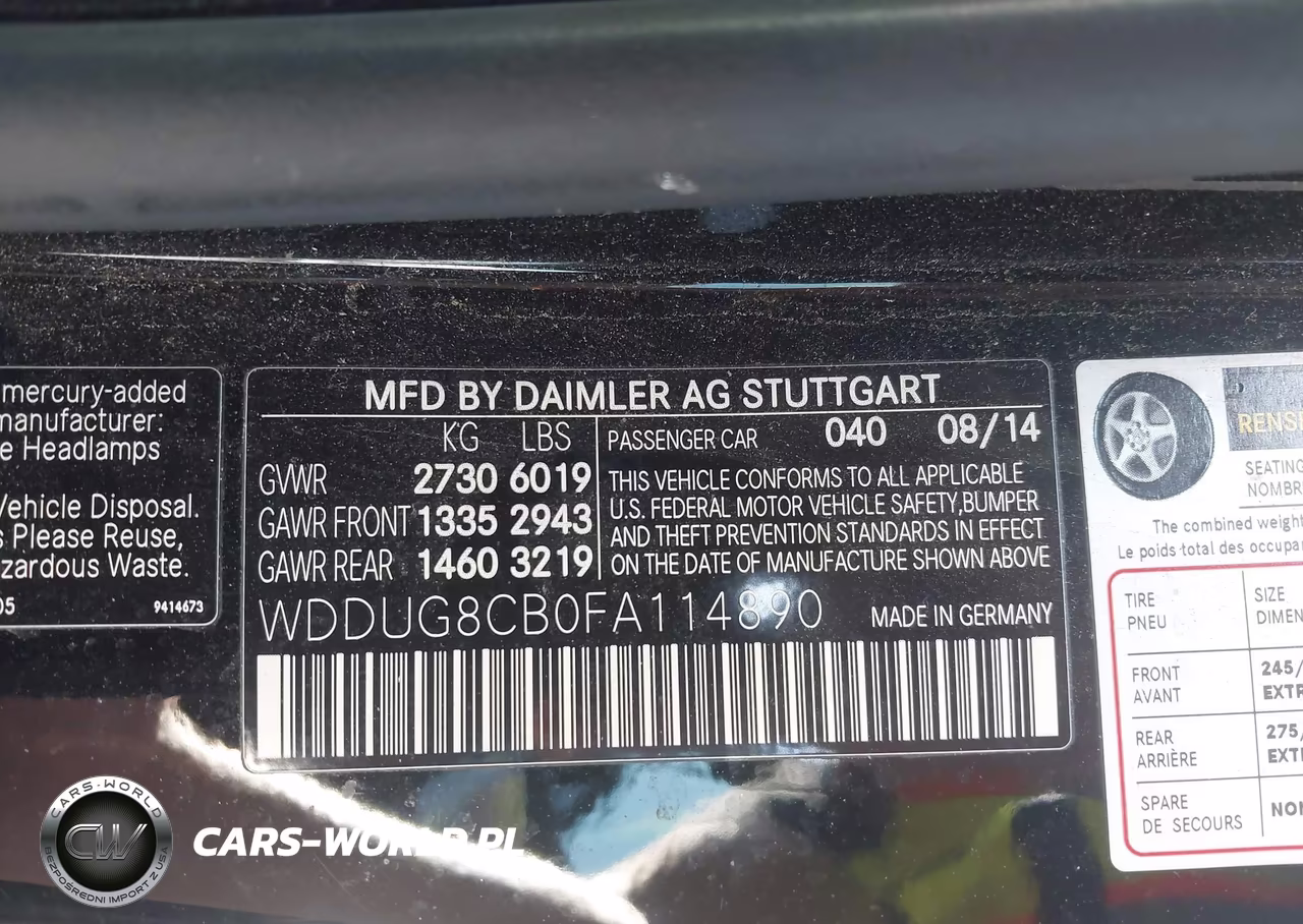 2015 Mercedes-Benz S 550 VIN:WDDUG8CB0FA114890 - 9
