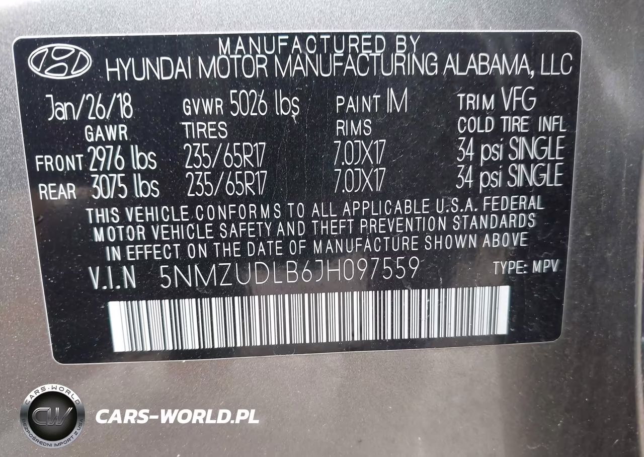 2018 Hyundai Santa Fe Sport 2.4L VIN:5NMZUDLB6JH097559 - 9