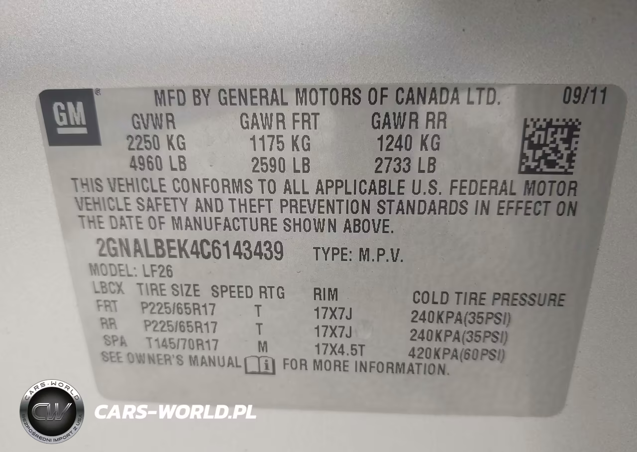 2012 Chevrolet Equinox Ls VIN:2GNALBEK4C6143439 - 9