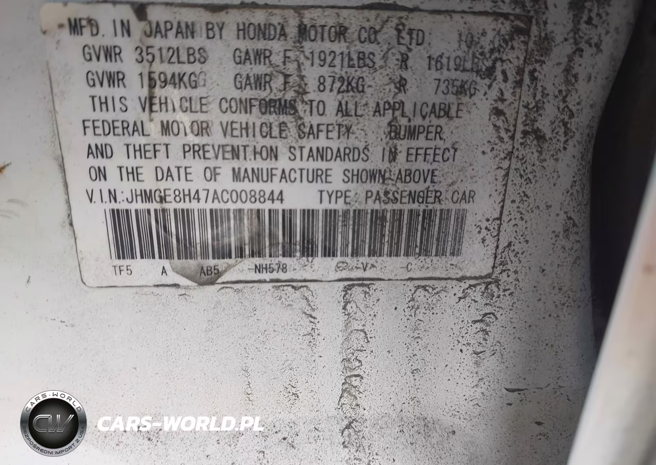 2010 Honda Fit Sport VIN:JHMGE8H47AC008844 - 9