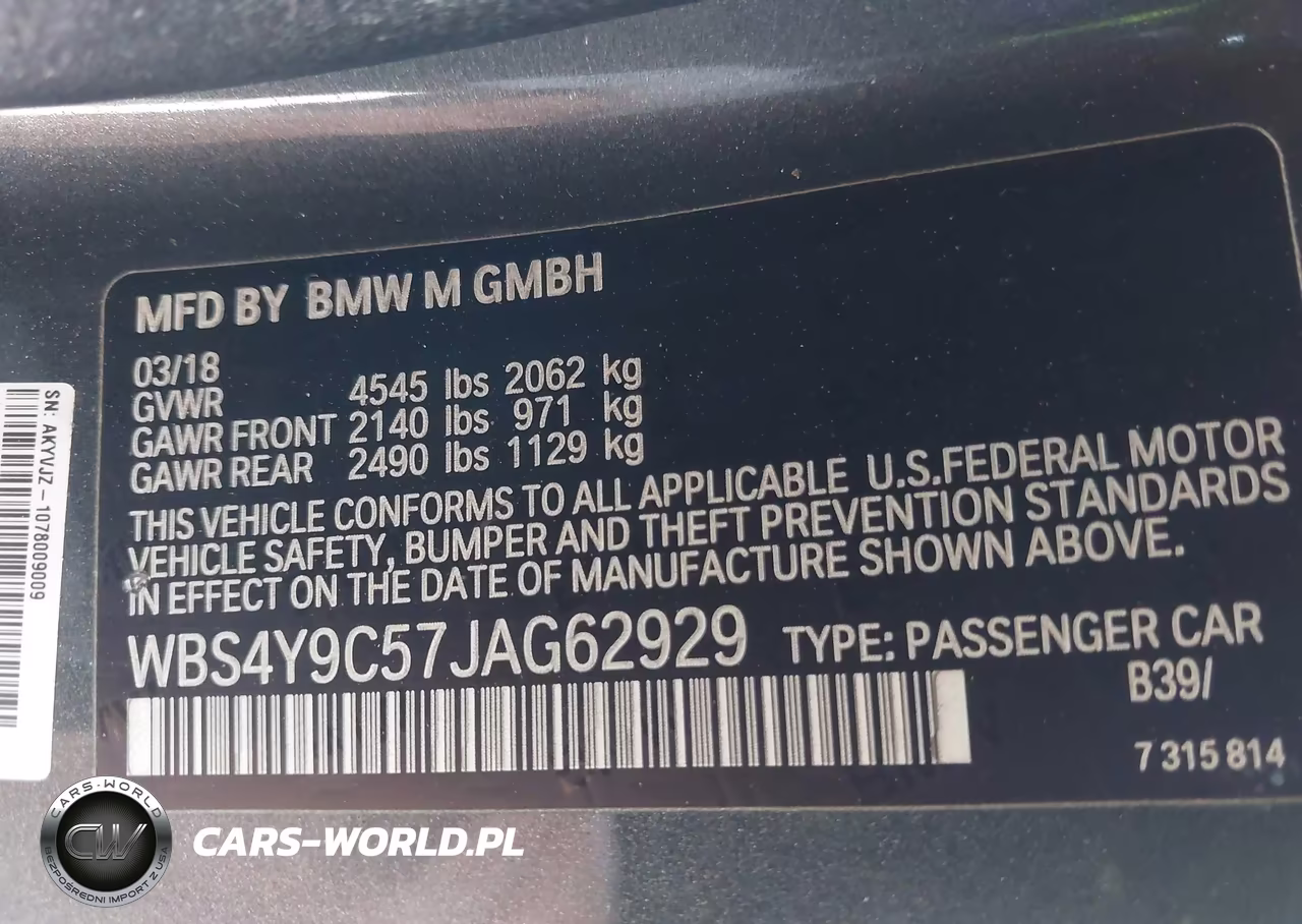 2018 BMW M4 VIN:WBS4Y9C57JAG62929 - 9