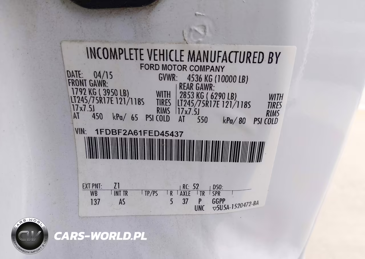 2015 Ford F-250 Xl VIN:1FDBF2A61FED45437 - 9