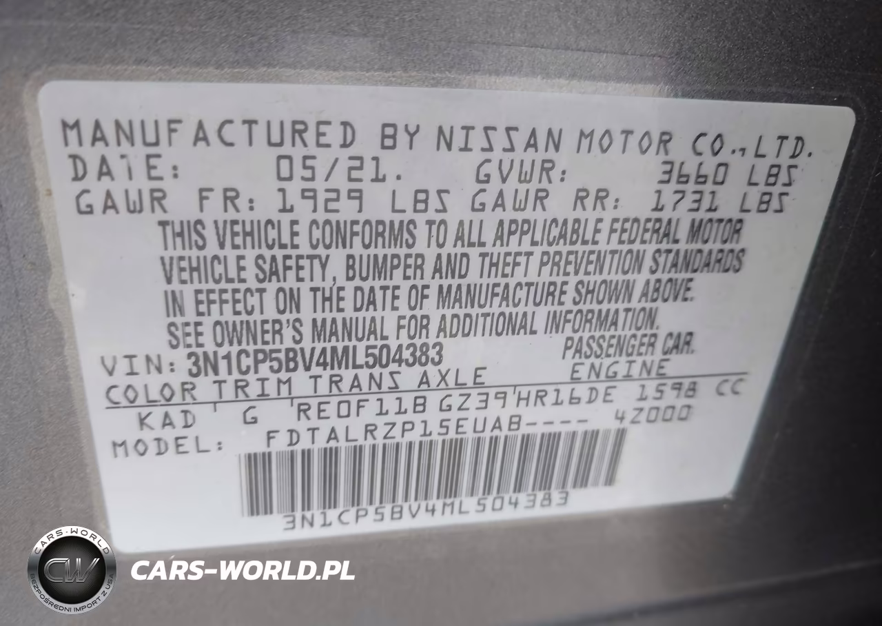 2021 Nissan Kicks S Xtronic Cvt VIN:3N1CP5BV4ML504383 - 9
