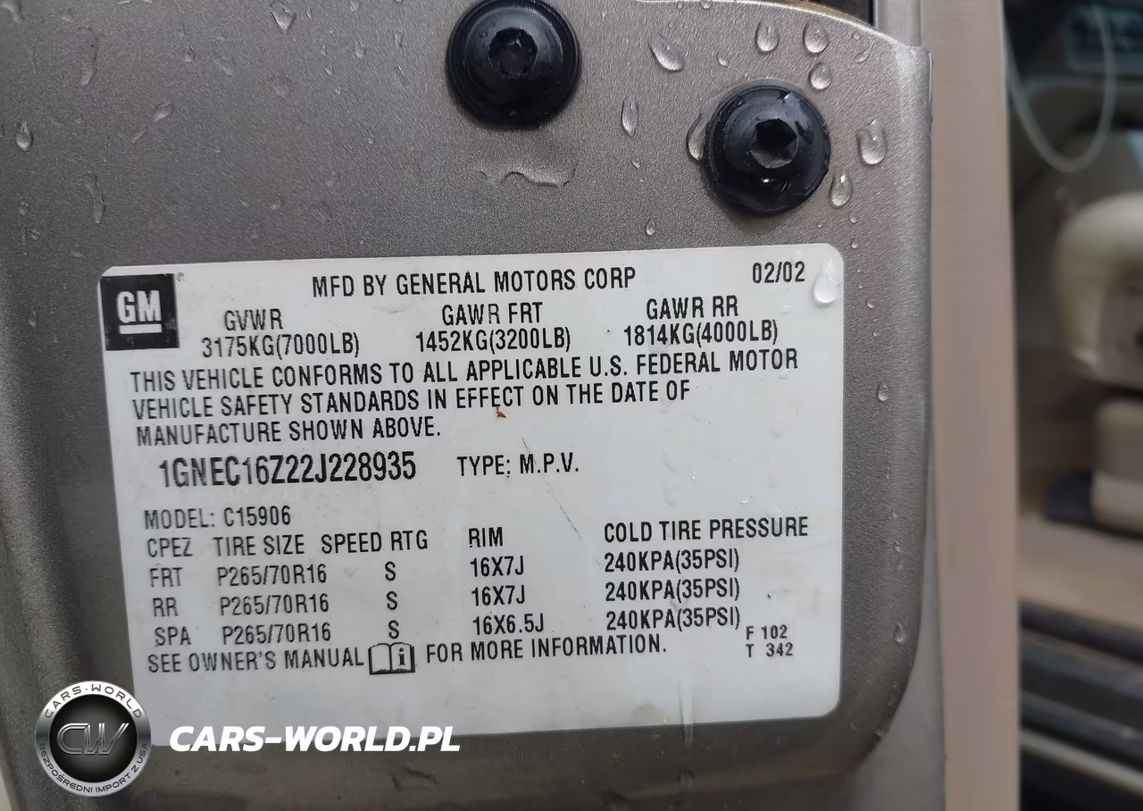 2002 Chevrolet Suburban 1500 Lt VIN:1GNEC16Z22J228935 - 9