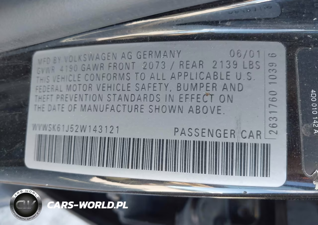 2002 Volkswagen Jetta Gls 2.0L VIN:WVWSK61J52W143121 - 9