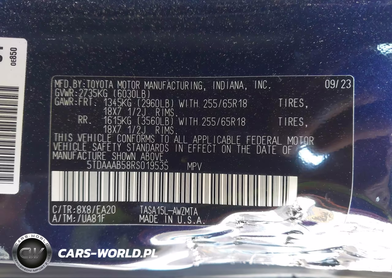 2024 Toyota Grand Highlander Xle VIN:5TDAAAB58RS019535 - 8