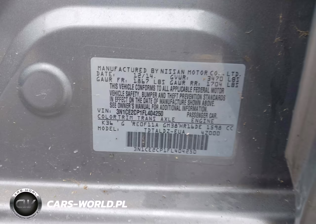 2015 Nissan Versa Note S (Sr)-S Plus-Sl-Sr-Sv VIN:3N1CE2CP1FL404250 - 9