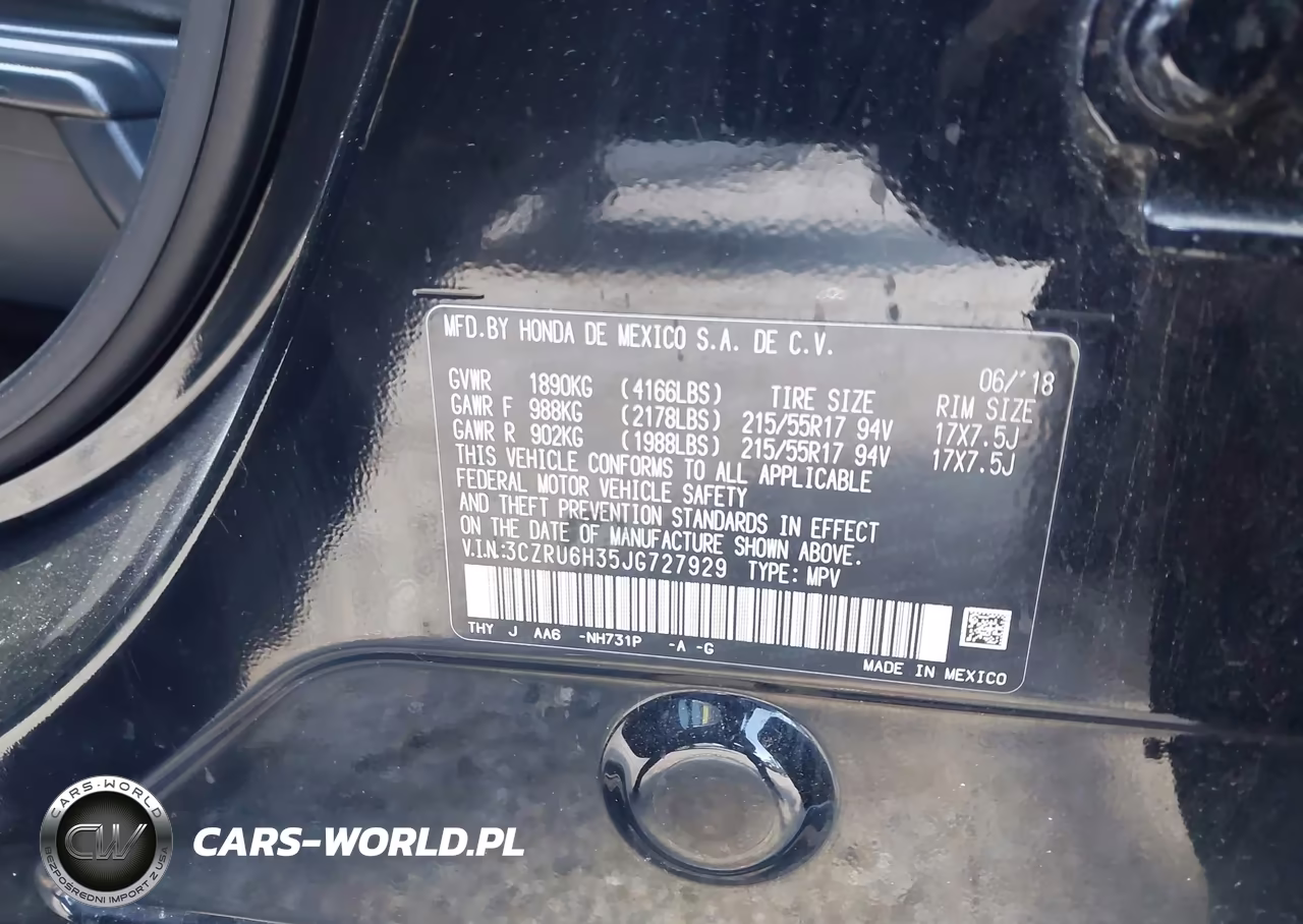 2018 Honda Hr-V Lx VIN:3CZRU6H35JG727929 - 9