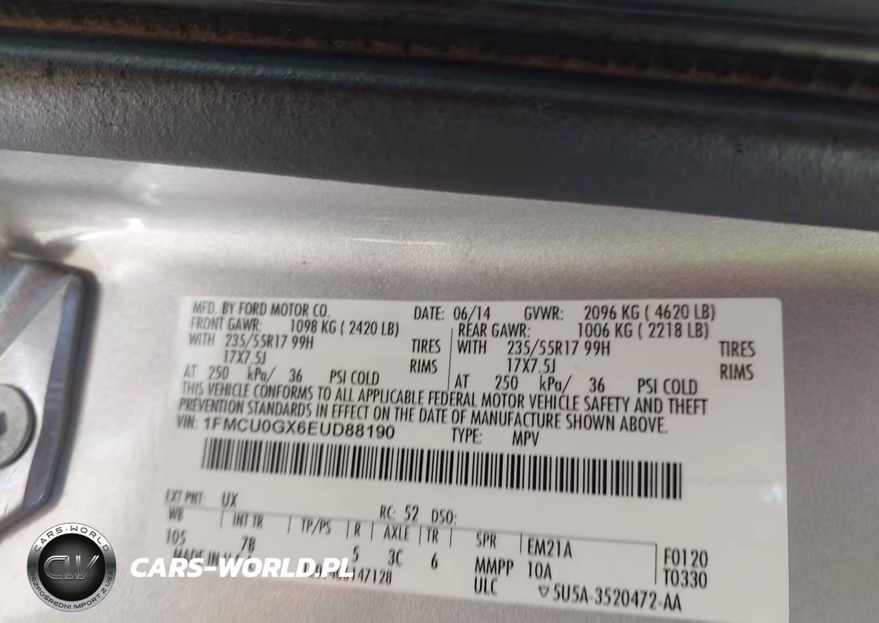 2014 Ford Escape Se VIN:1FMCU0GX6EUD88190 - 9