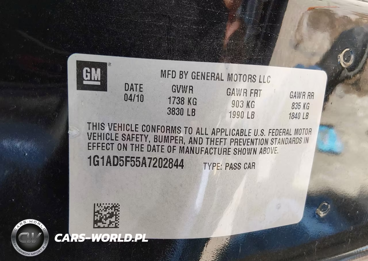 2010 Chevrolet Cobalt Lt VIN:1G1AD5F55A7202844 - 9