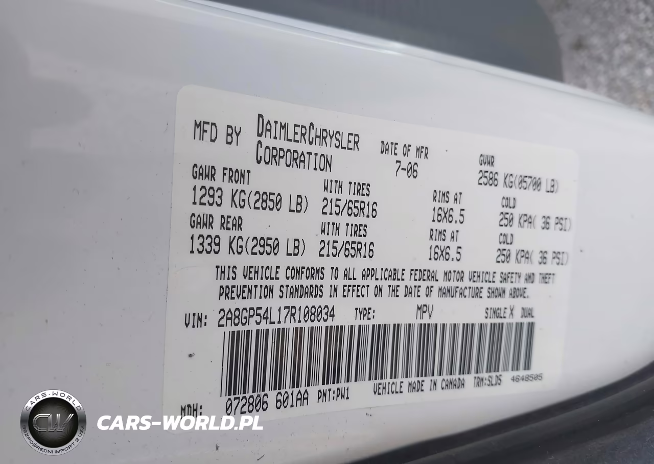2007 Chrysler Town & Country Touring VIN:2A8GP54L17R108034 - 9