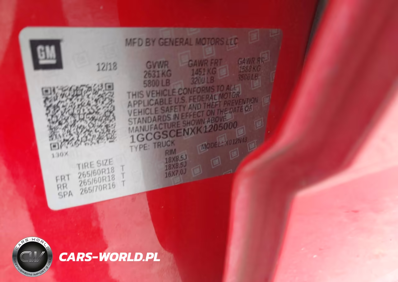 2019 Chevrolet Colorado Lt VIN:1GCGSCENXK1205000 - 9