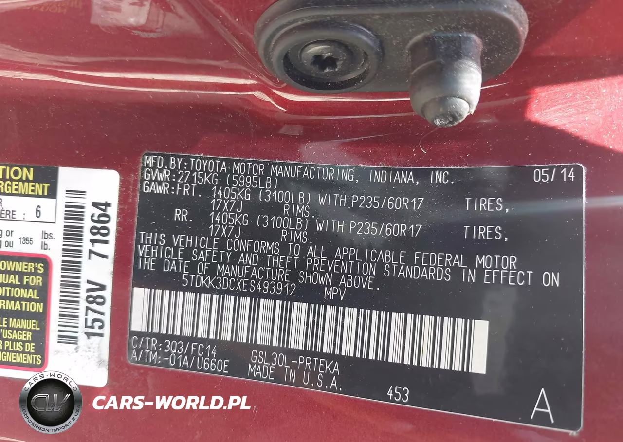 2014 Toyota Sienna Le V6 8 Passenger VIN:5TDKK3DCXES493912 - 9