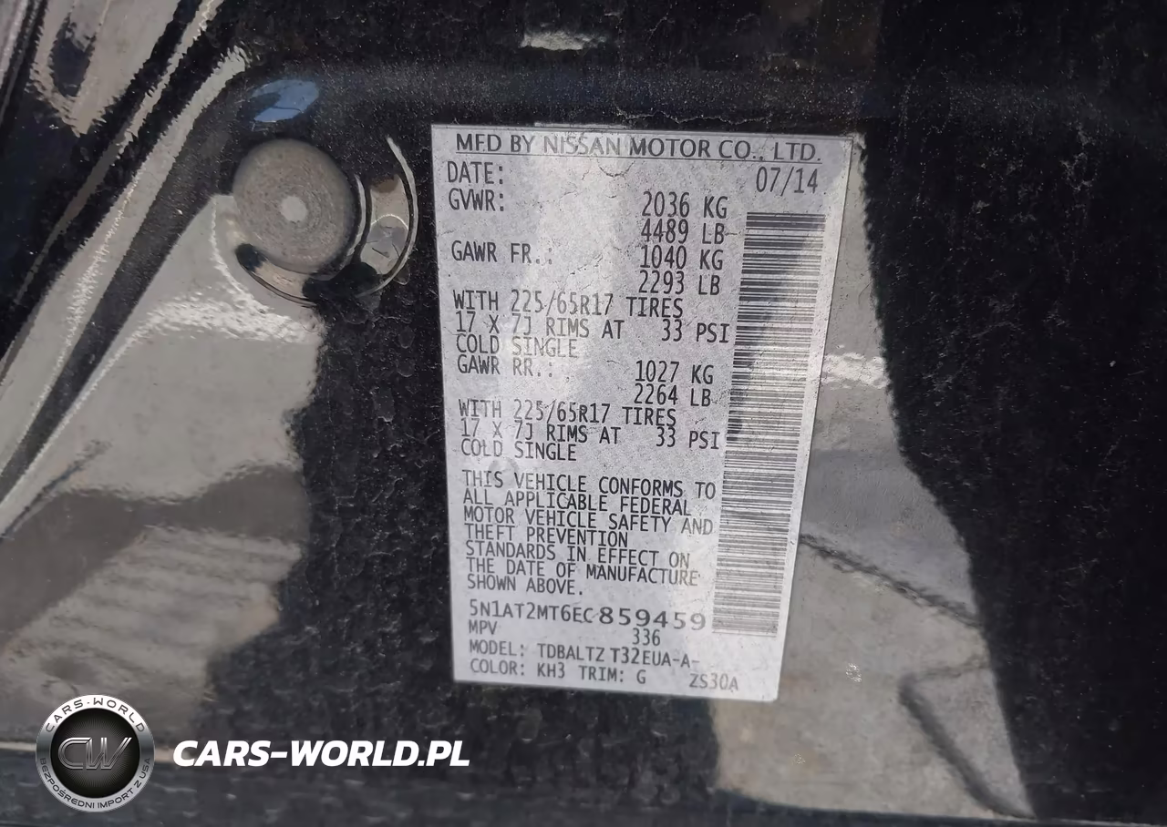 2014 Nissan Rogue S-Sl-Sv VIN:5N1AT2MT6EC859459 - 9
