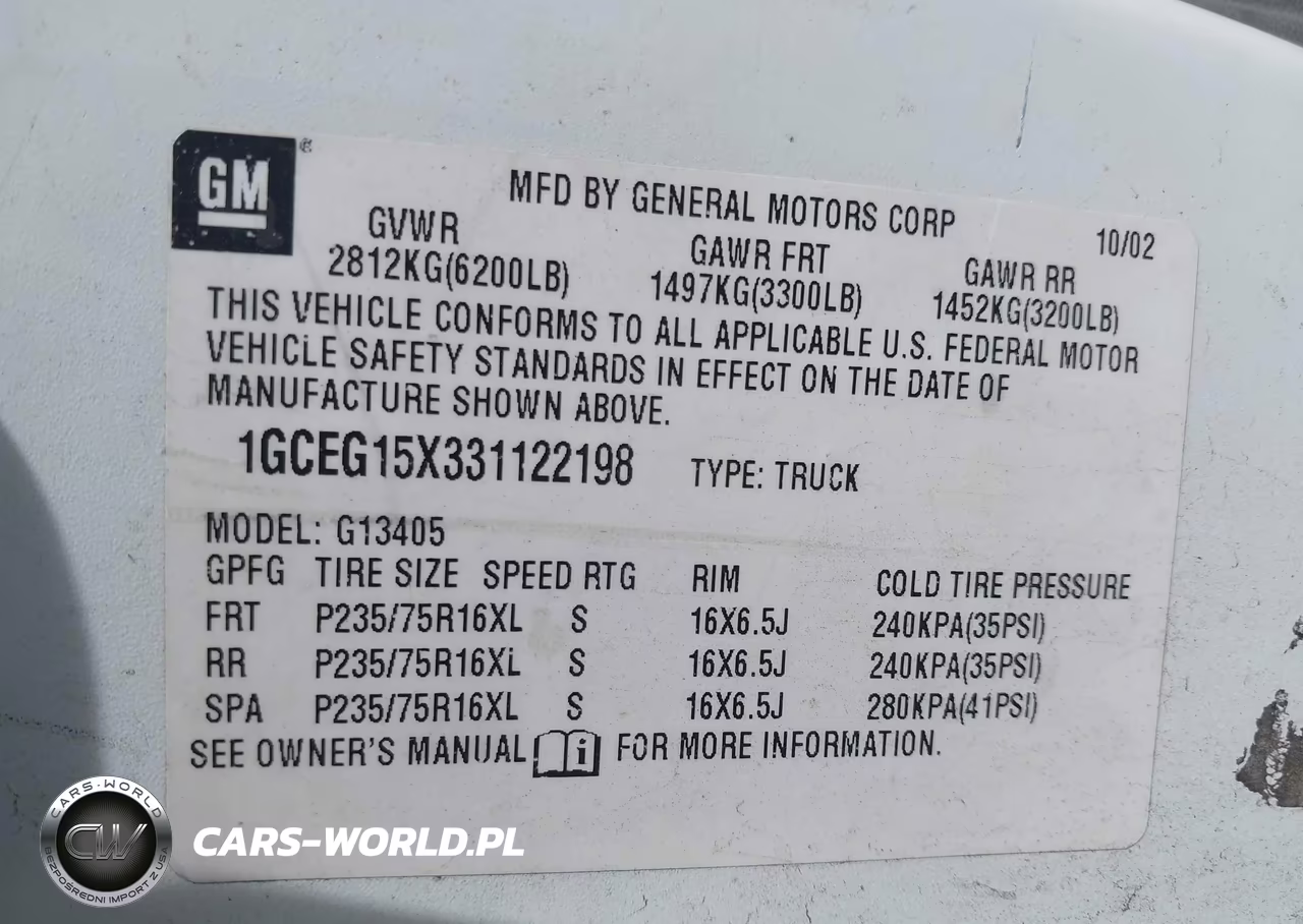 2003 Chevrolet Express VIN:1GCEG15X331122198 - 9