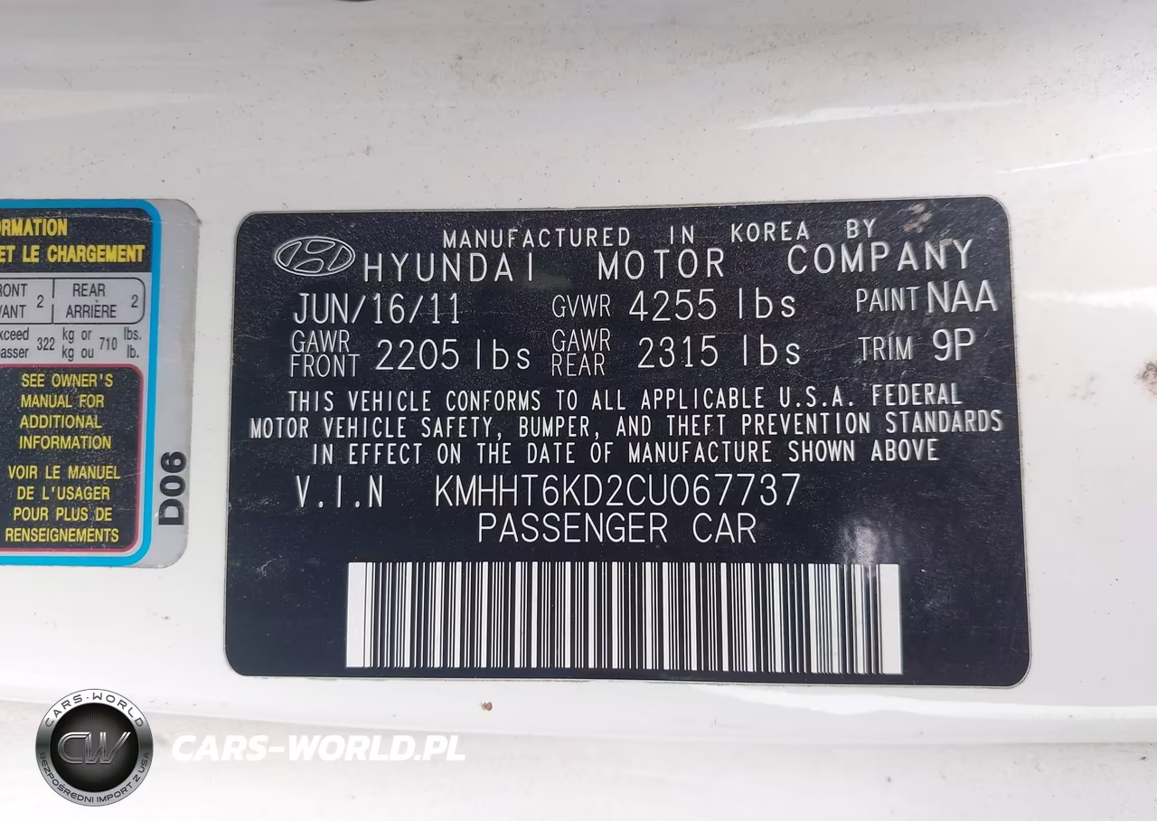 2012 Hyundai Genesis 2.0T VIN:KMHHT6KD2CU067737 - 9