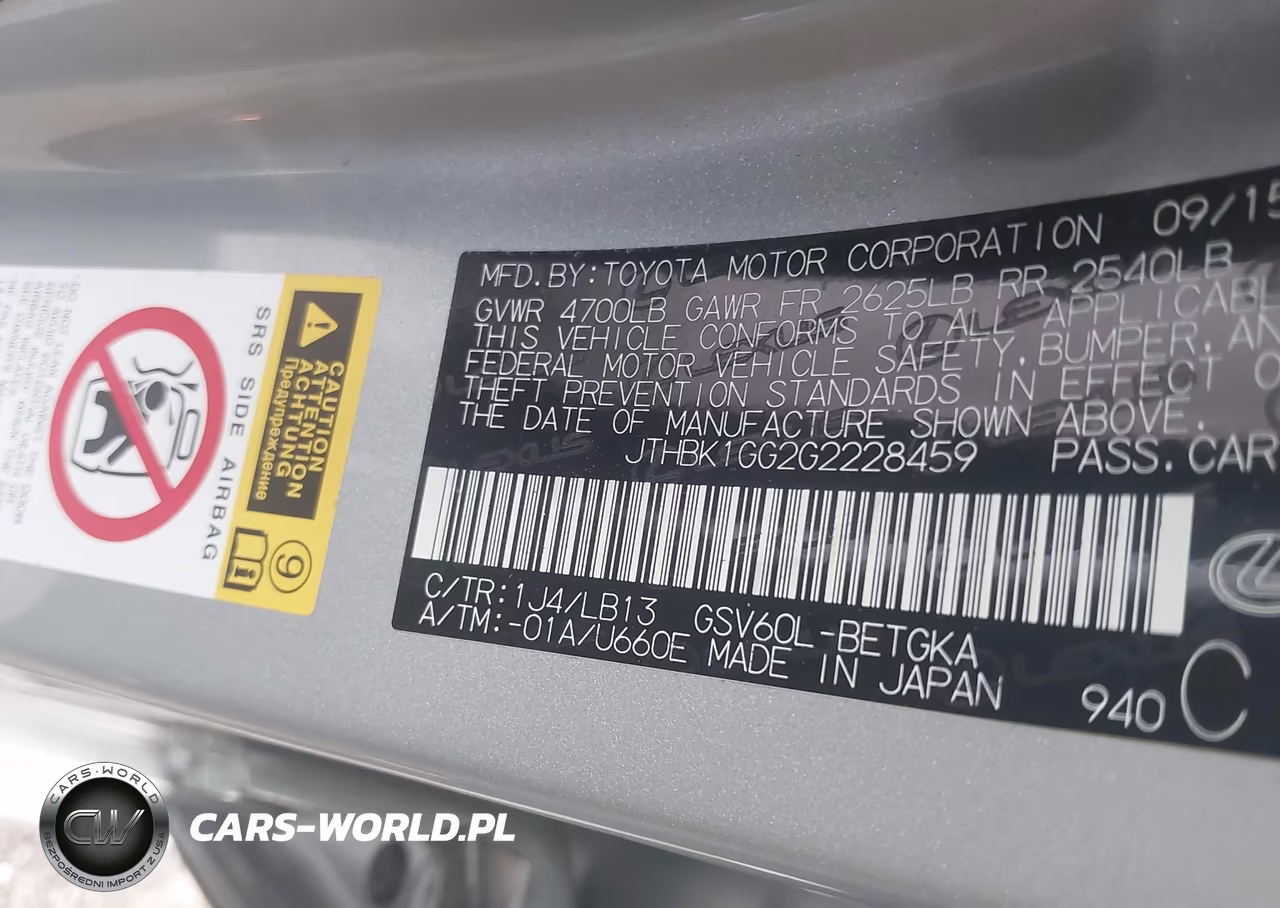 2016 Lexus Es 350 VIN:JTHBK1GG2G2228459 - 9