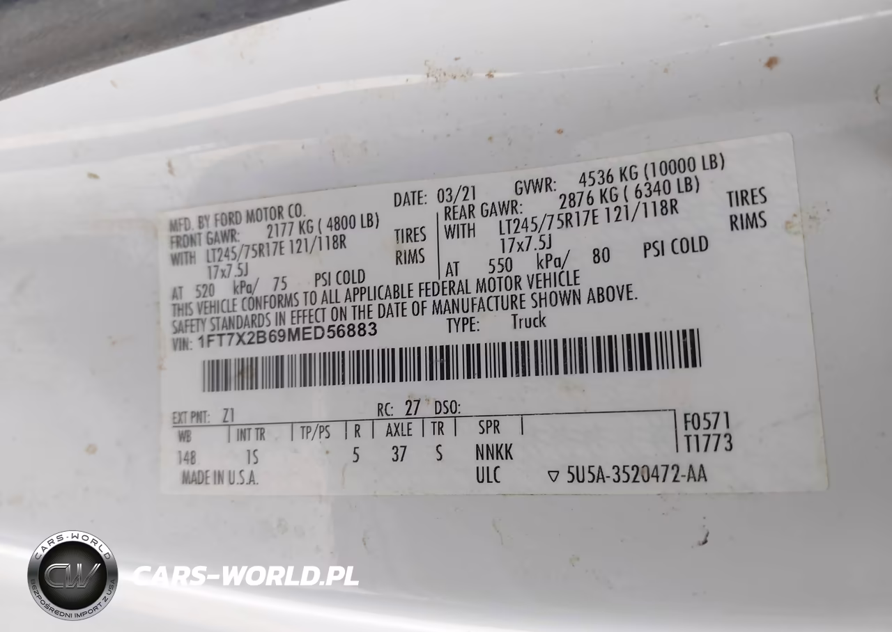 2021 Ford F-250 Xl VIN:1FT7X2B69MED56883 - 9