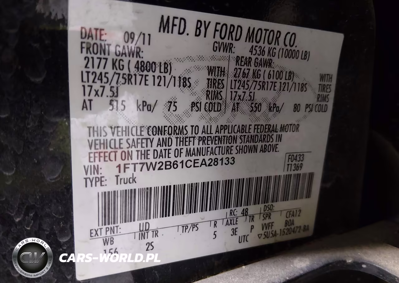 2012 Ford Super Duty F-250 Srw Xlt VIN:1FT7W2B61CEA28133 - 9