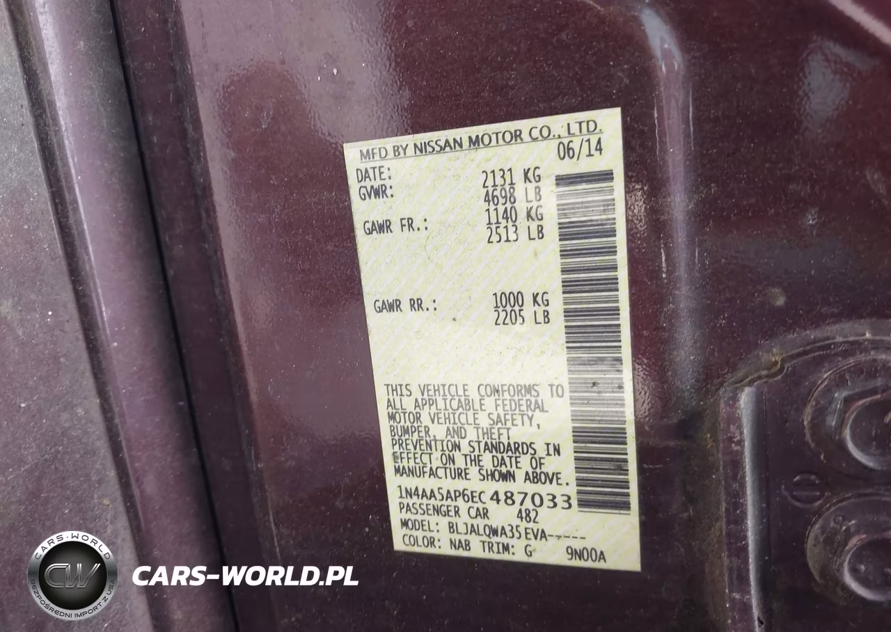 2014 Nissan Maxima 3.5 S-3.5 Sv VIN:1N4AA5AP6EC487033 - 9