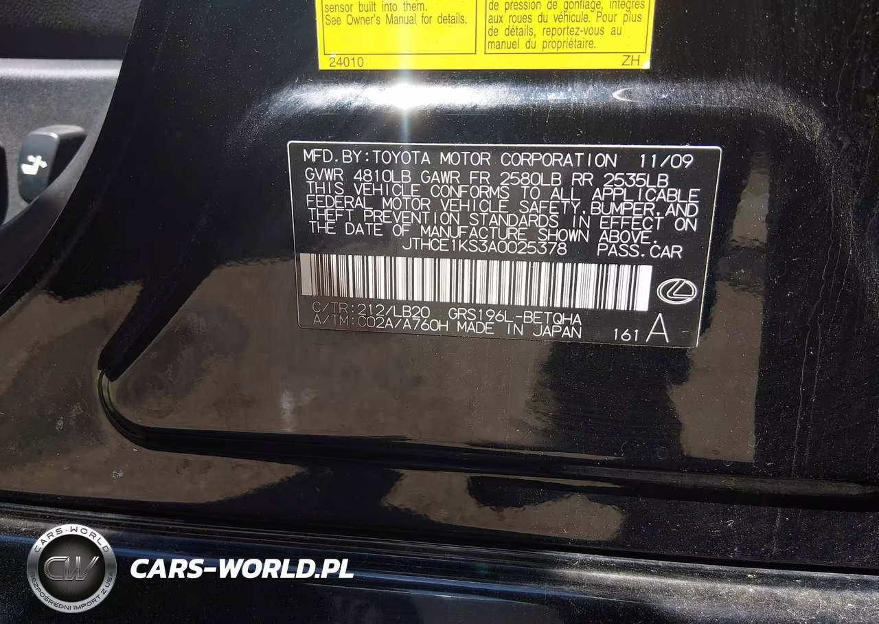 2010 Lexus Gs 350 VIN:JTHCE1KS3A0025378 - 9