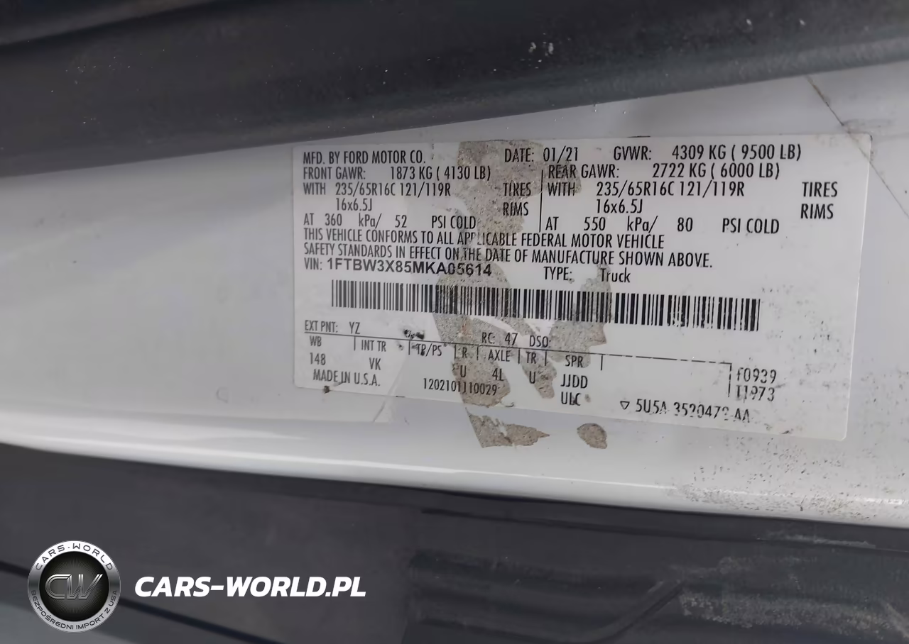 2021 Ford Transit-350 Cargo Van VIN:1FTBW3X85MKA05614 - 9