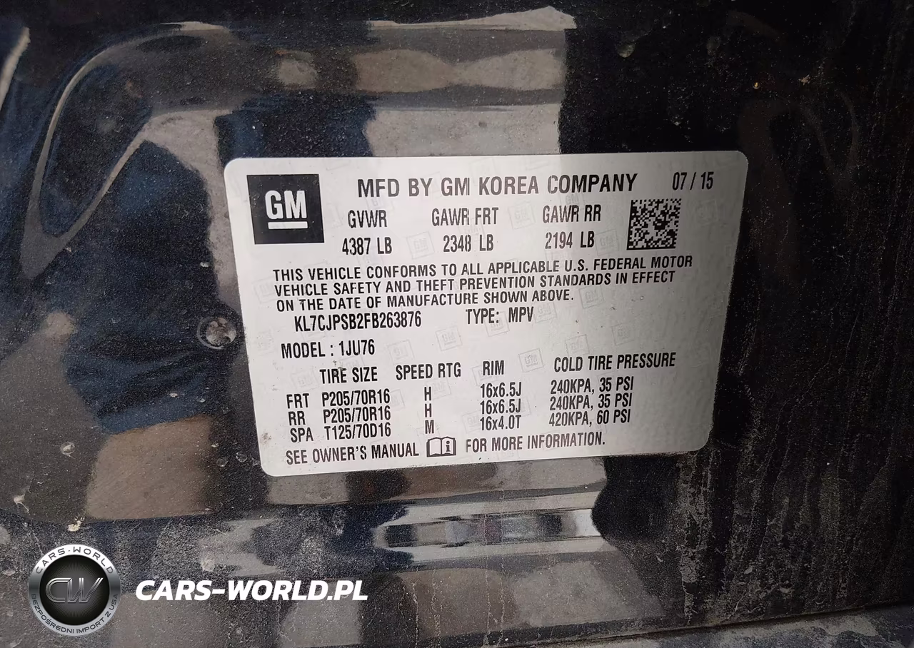 2015 Chevrolet Trax Ls VIN:KL7CJPSB2FB263876 - 9