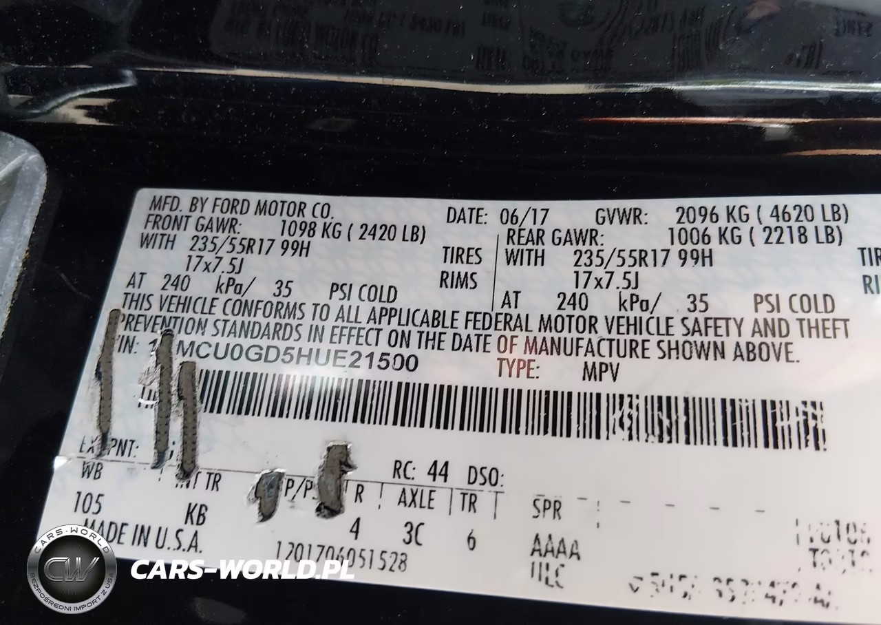 2017 Ford Escape Se VIN:1FMCU0GD5HUE21500 - 9
