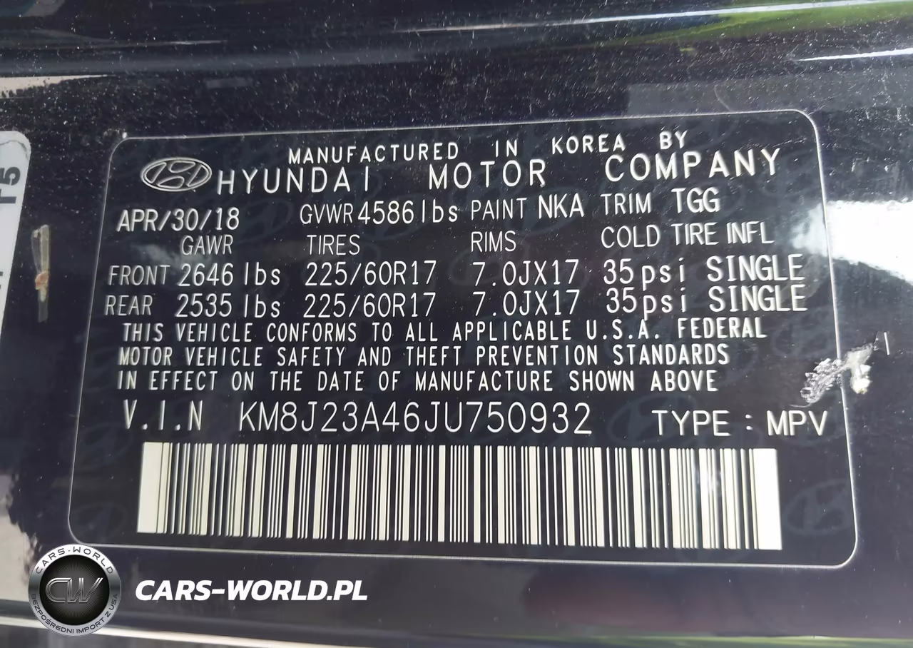 2018 Hyundai Tucson Se VIN:KM8J23A46JU750932 - 9