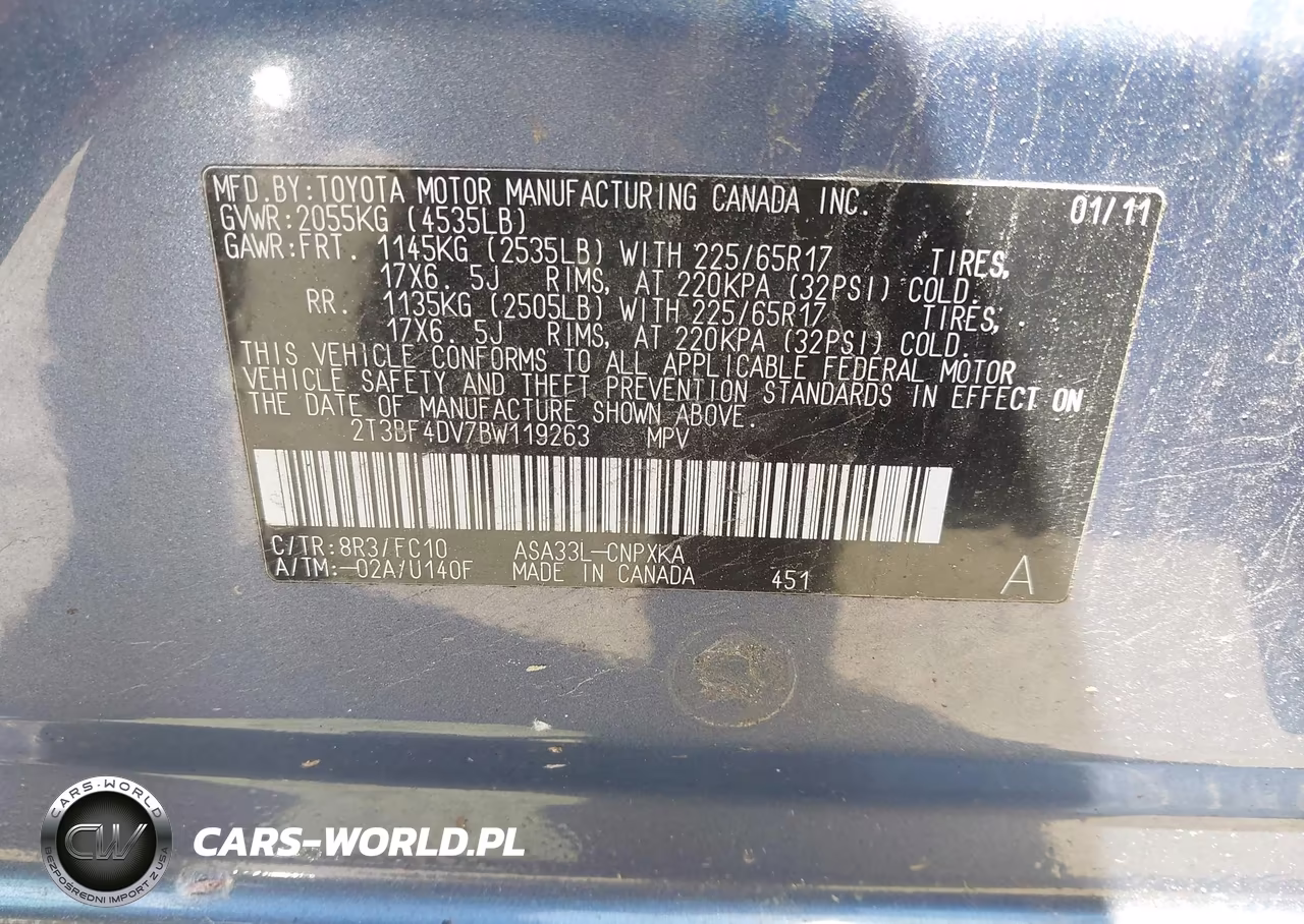 2011 Toyota Rav4 VIN:2T3BF4DV7BW119263 - 9