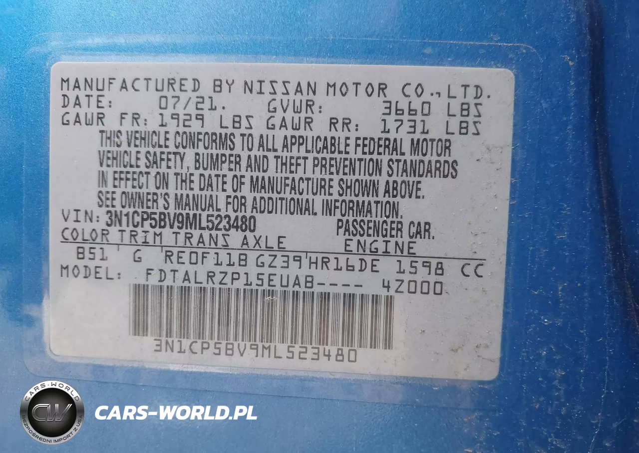 2021 Nissan Kicks S Xtronic Cvt VIN:3N1CP5BV9ML523480 - 9