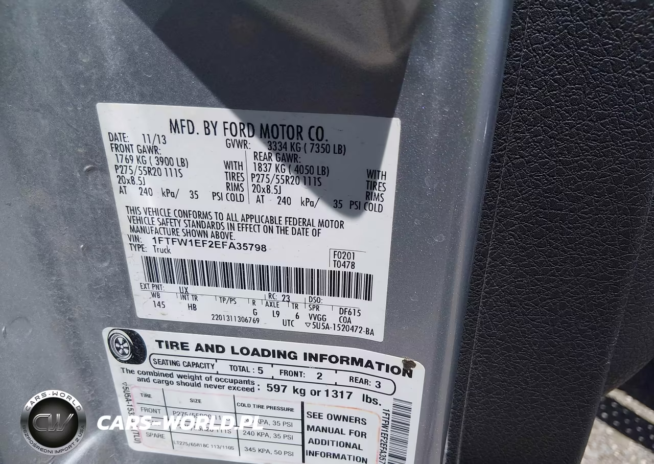 2014 Ford F-150 Lariat VIN:1FTFW1EF2EFA35798 - 9