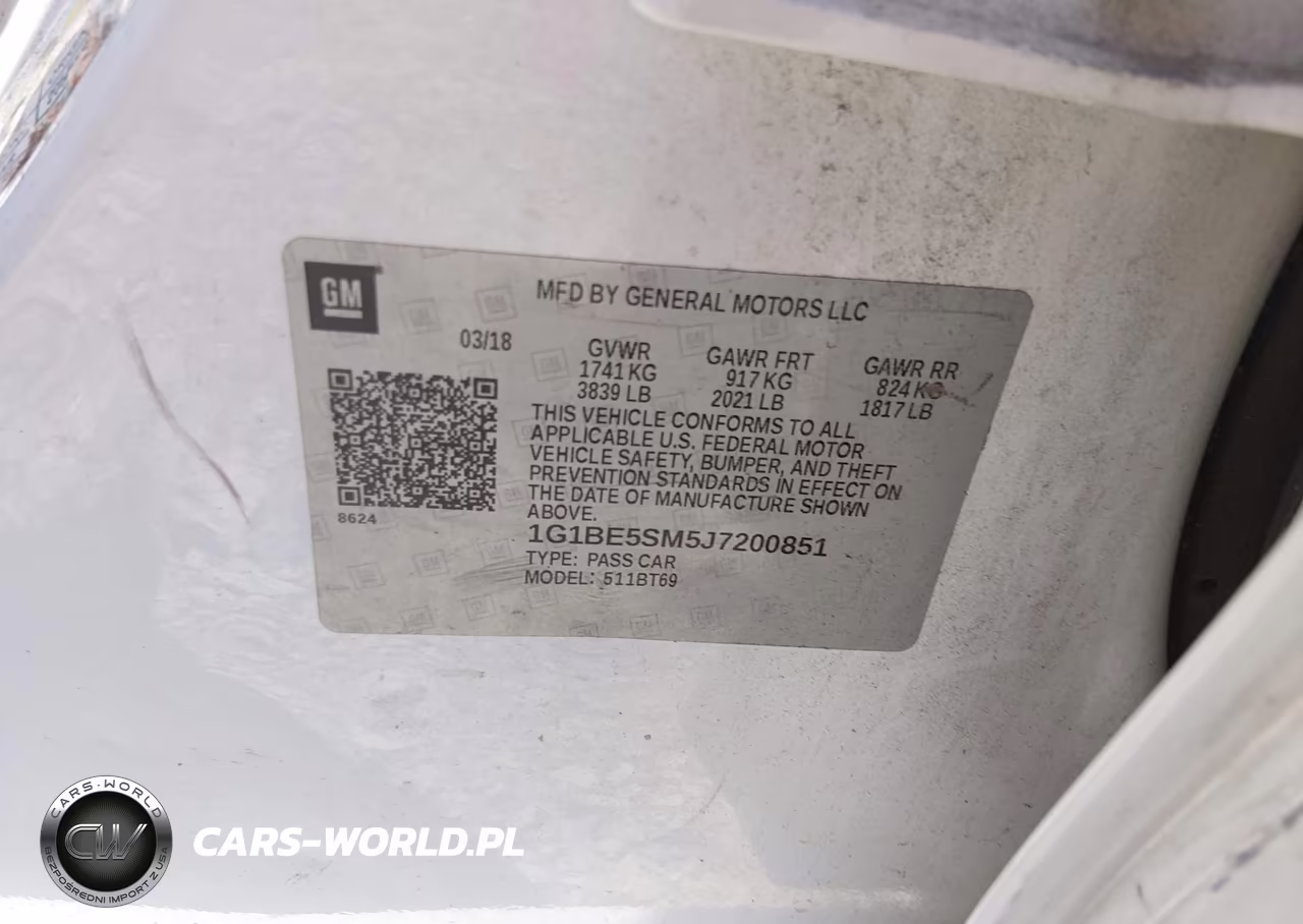 2018 Chevrolet Cruze Lt Auto VIN:1G1BE5SM5J7200851 - 9