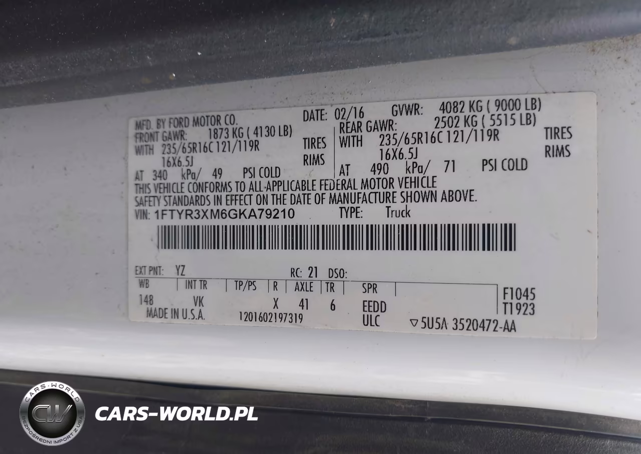 2016 Ford Transit-250 VIN:1FTYR3XM6GKA79210 - 9