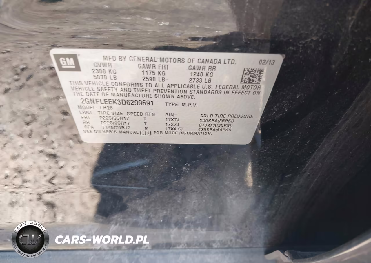 2013 Chevrolet Equinox 1Lt VIN:2GNFLEEK3D6299691 - 9