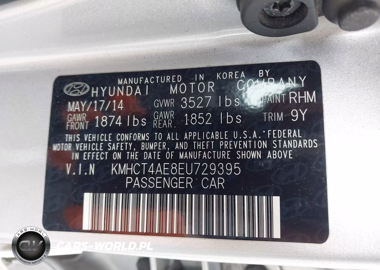 2014 Hyundai Accent Gls VIN:KMHCT4AE8EU729395 - 9