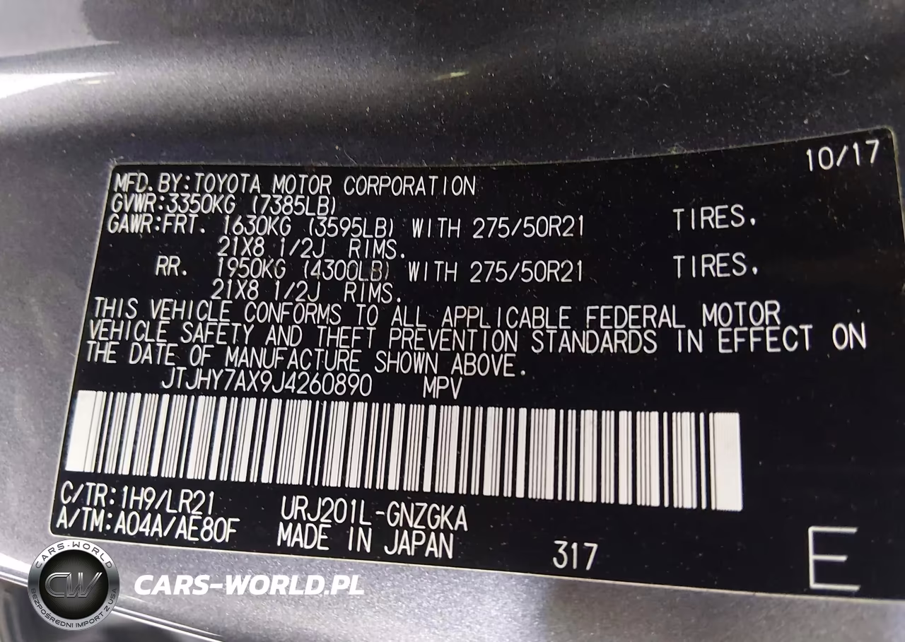 2018 Lexus Lx 570 Three-Row VIN:JTJHY7AX9J4260890 - 9