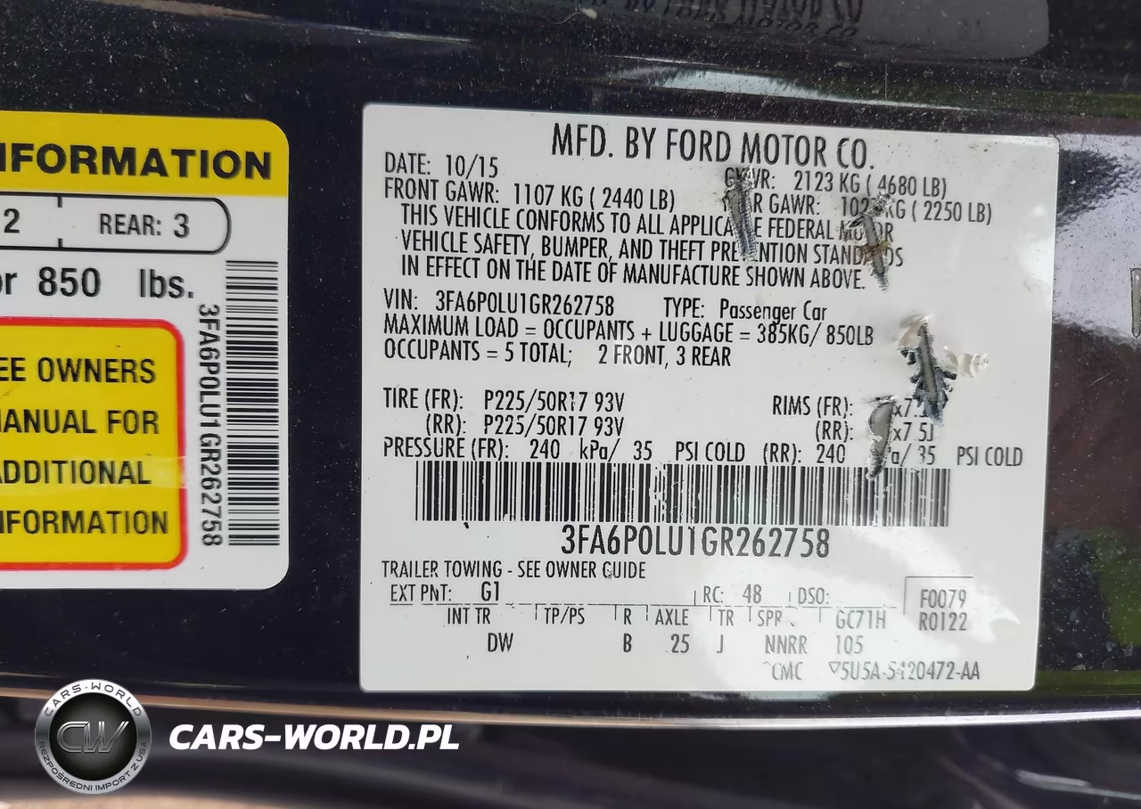 2016 Ford Fusion Hybrid Se VIN:3FA6P0LU1GR262758 - 9
