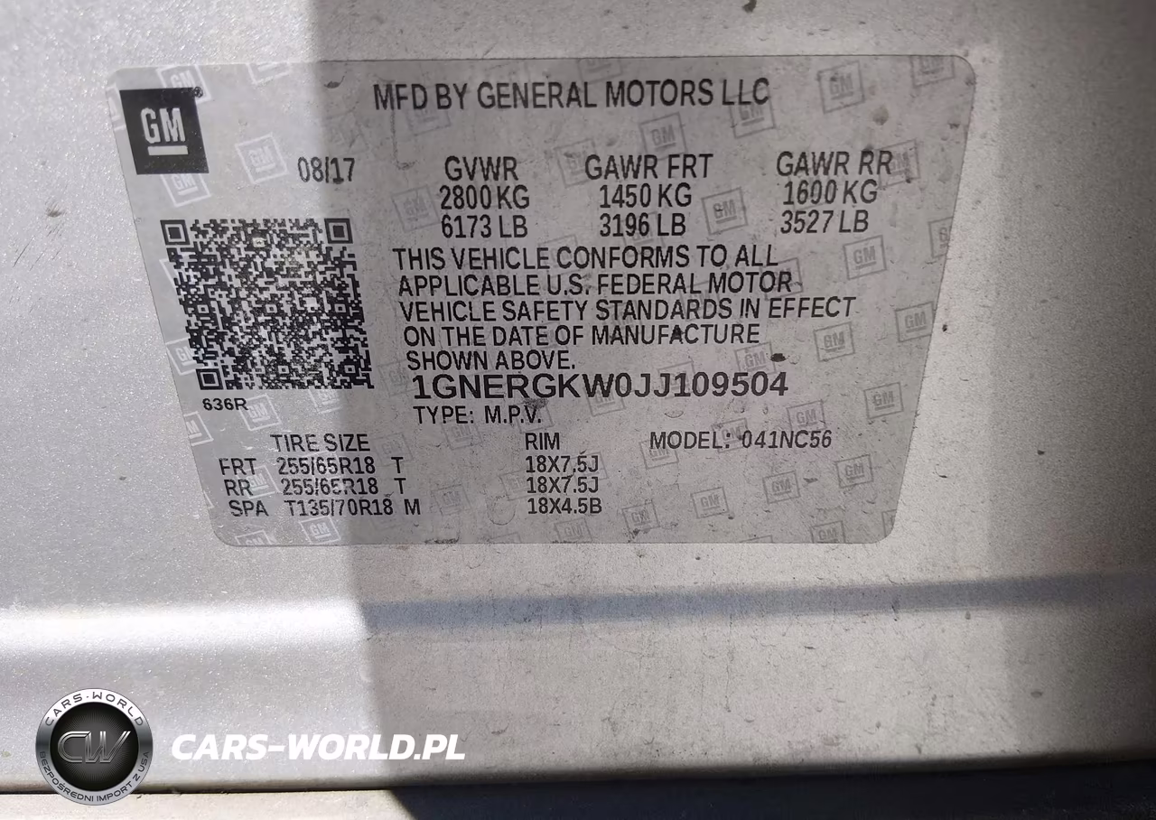 2018 Chevrolet Traverse 1Lt VIN:1GNERGKW0JJ109504 - 9