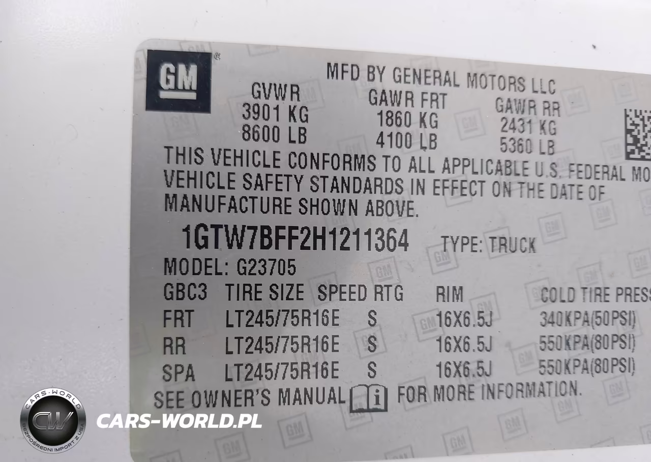 2017 GMC Savana 2500 Work Van VIN:1GTW7BFF2H1211364 - 9