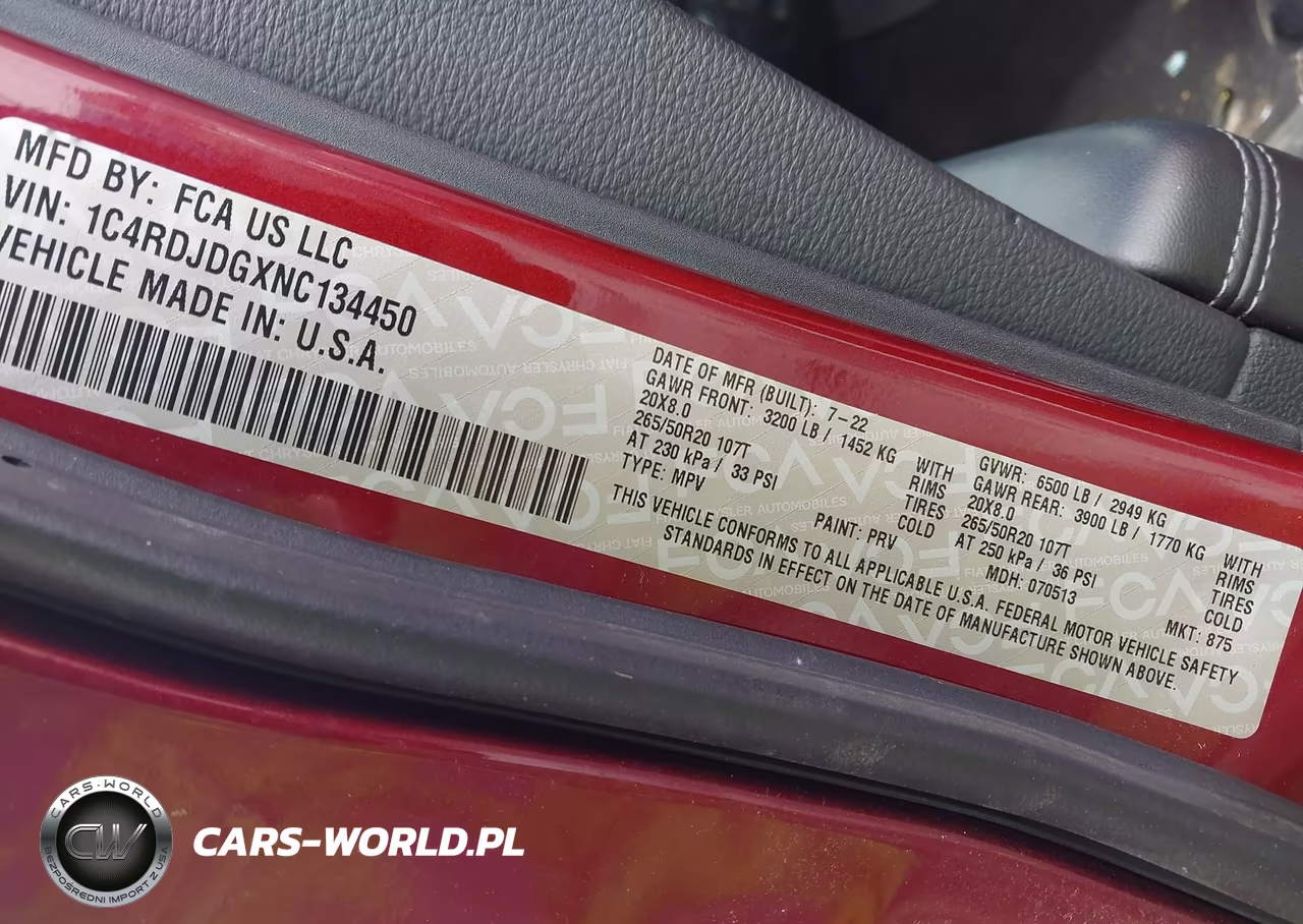 2022 Dodge Durango Gt Awd VIN:1C4RDJDGXNC134450 - 9