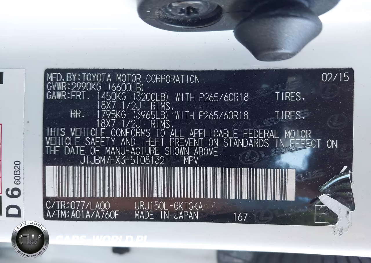 2015 Lexus Gx 460 VIN:JTJBM7FX3F5108132 - 9