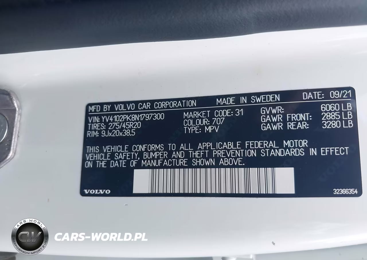 2022 Volvo Xc90 T5 Momentum 7 Passenger VIN:YV4102PK8N1797300 - 9