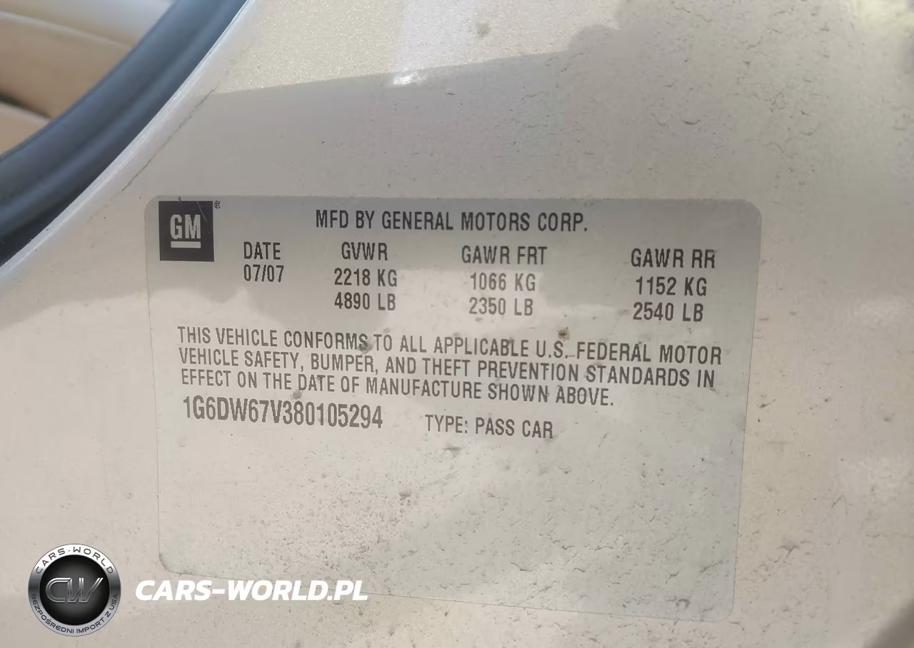 2008 Cadillac Sts Rwd W-1Sa VIN:1G6DW67V380105294 - 9