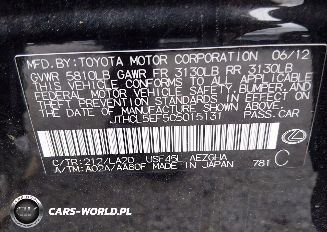 2012 Lexus Ls 460 VIN:JTHCL5EF5C5015131 - 9
