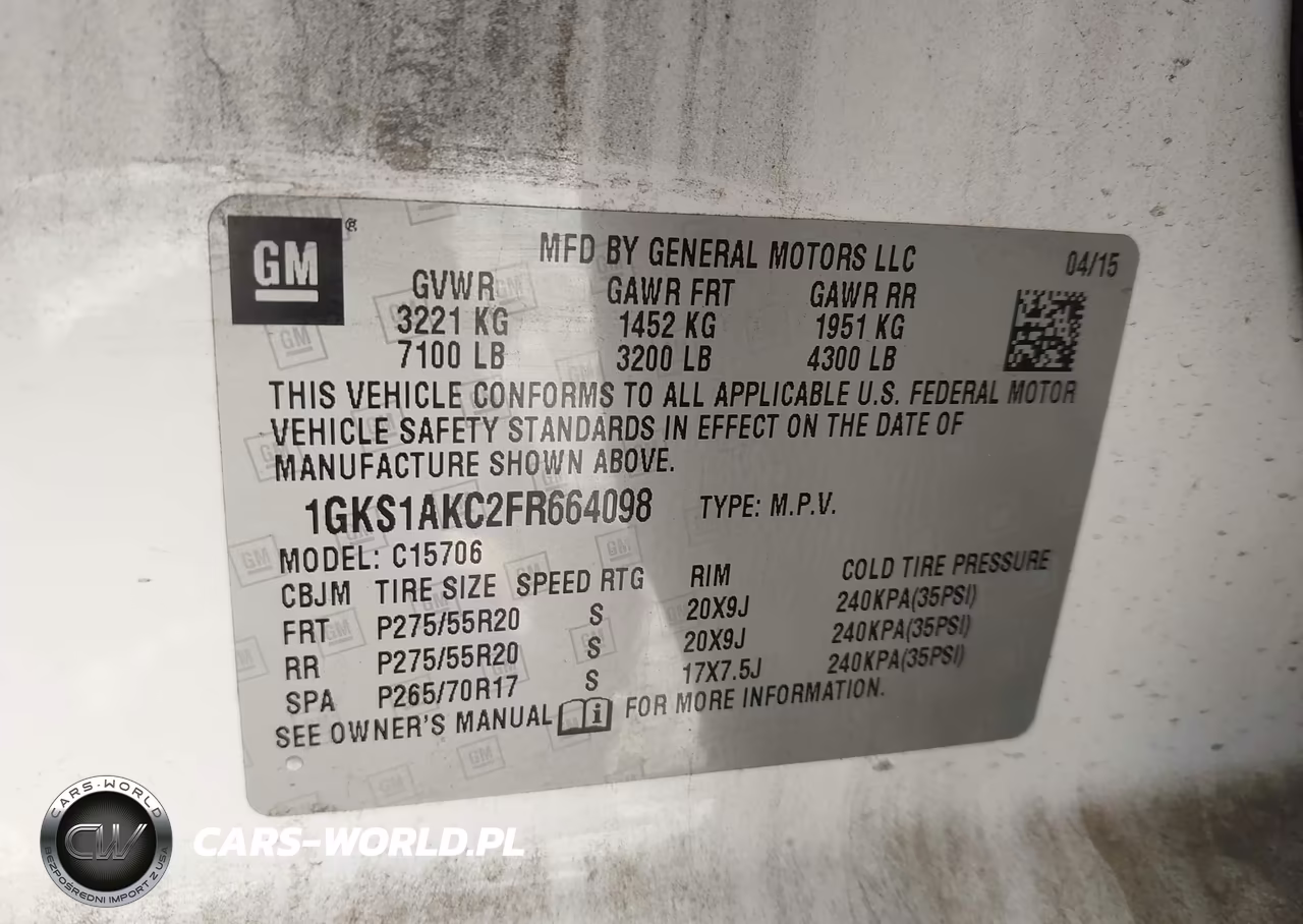 2015 GMC Yukon Sle VIN:1GKS1AKC2FR664098 - 9