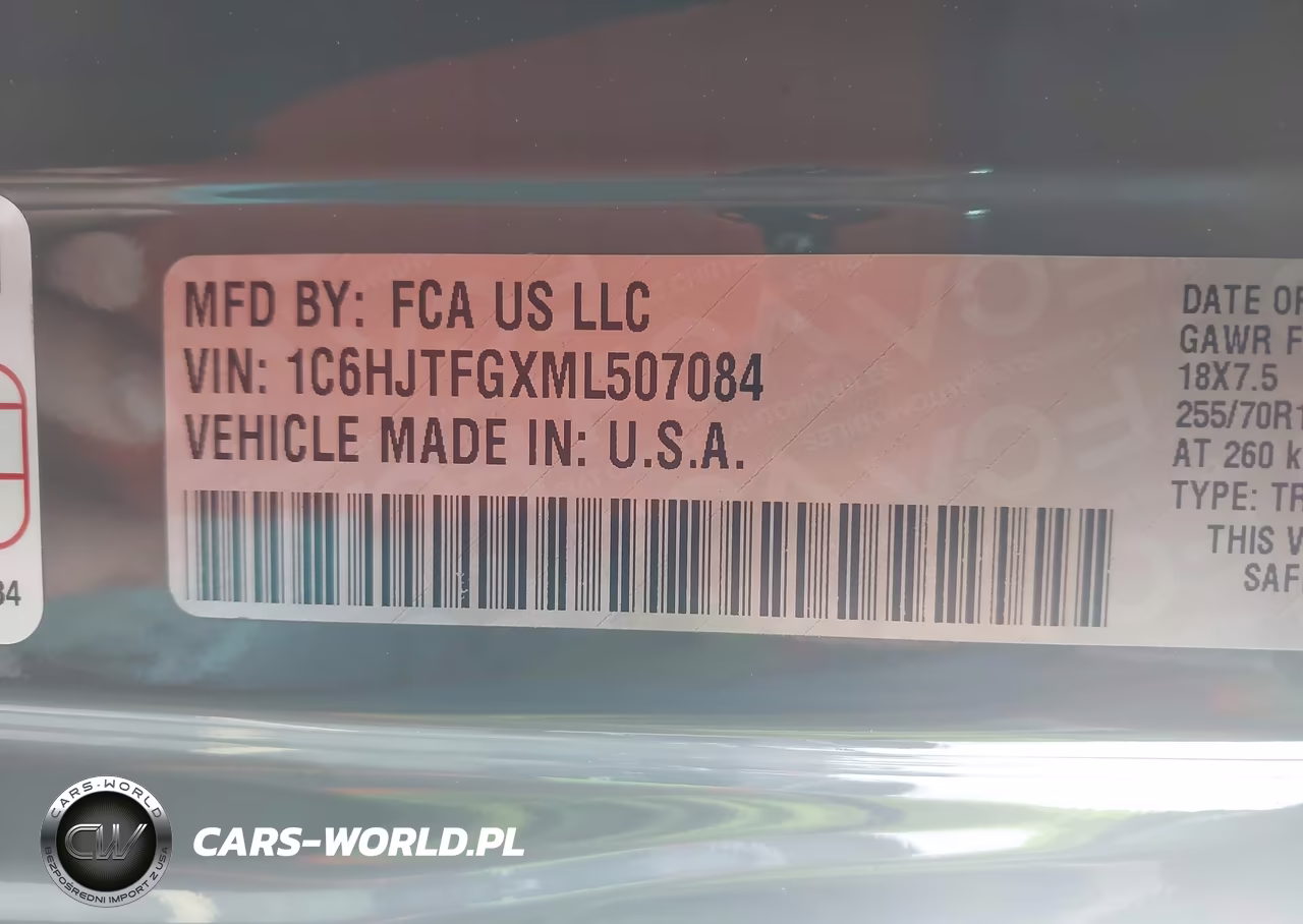 2021 Jeep Gladiator Overland 4X4 VIN:1C6HJTFGXML507084 - 9