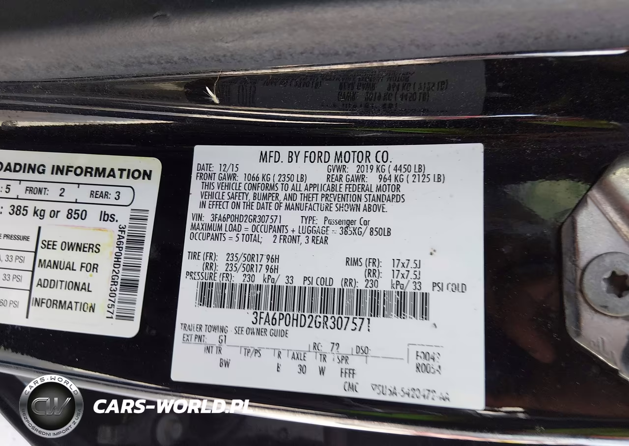 FORD FUSION VIN:3FA6P0HD2GR307571 - 9