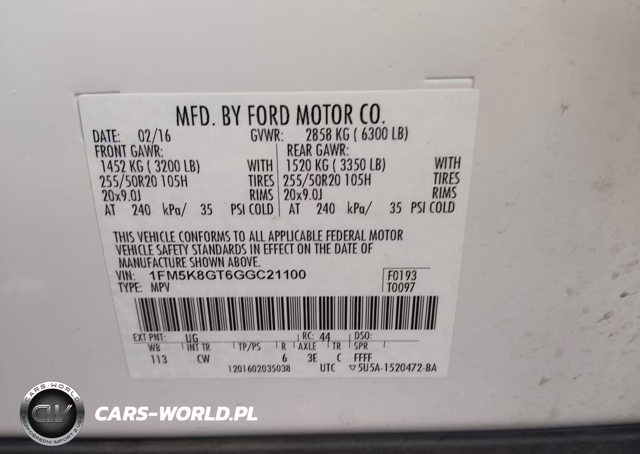 2016 Ford Explorer Sport VIN:1FM5K8GT6GGC21100 - 9