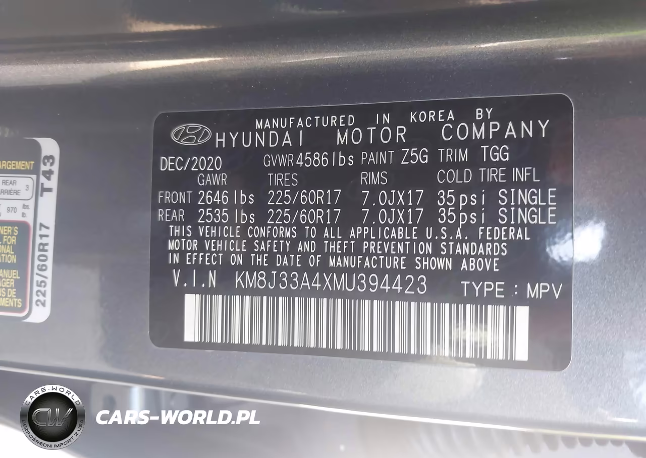 2021 Hyundai Tucson Value VIN:KM8J33A4XMU394423 - 9